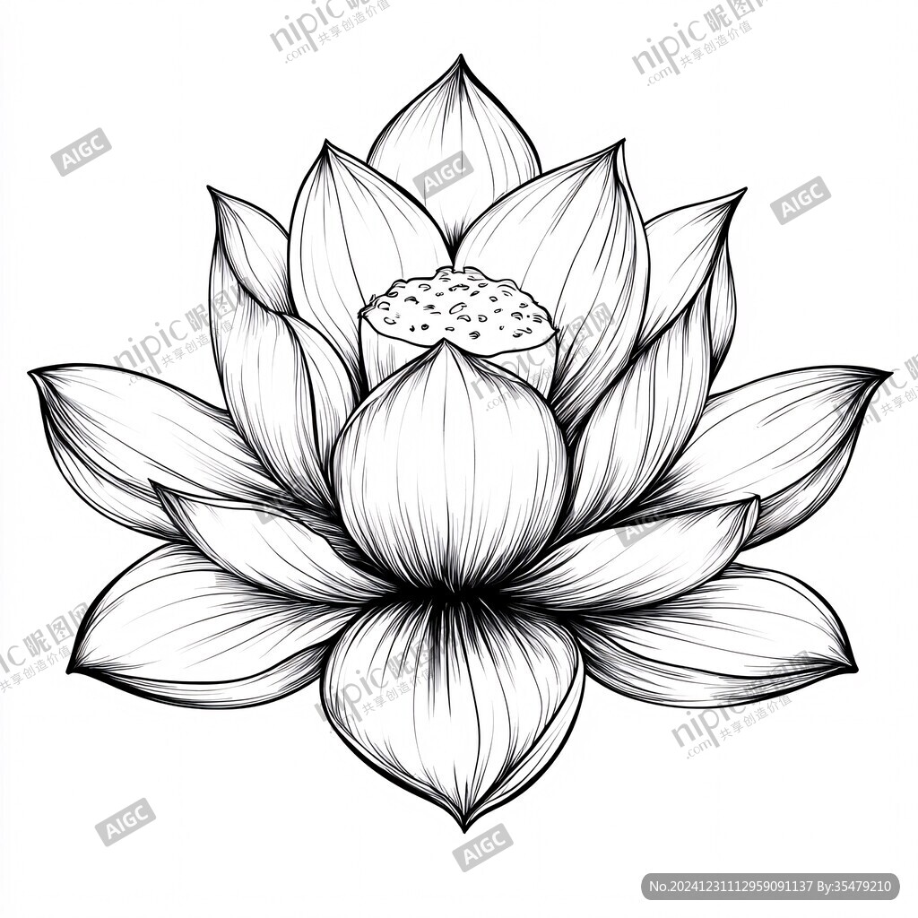 蓮花線稿