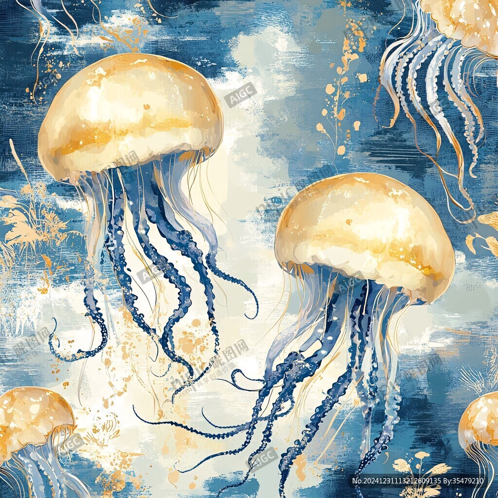 水母海洋插畫