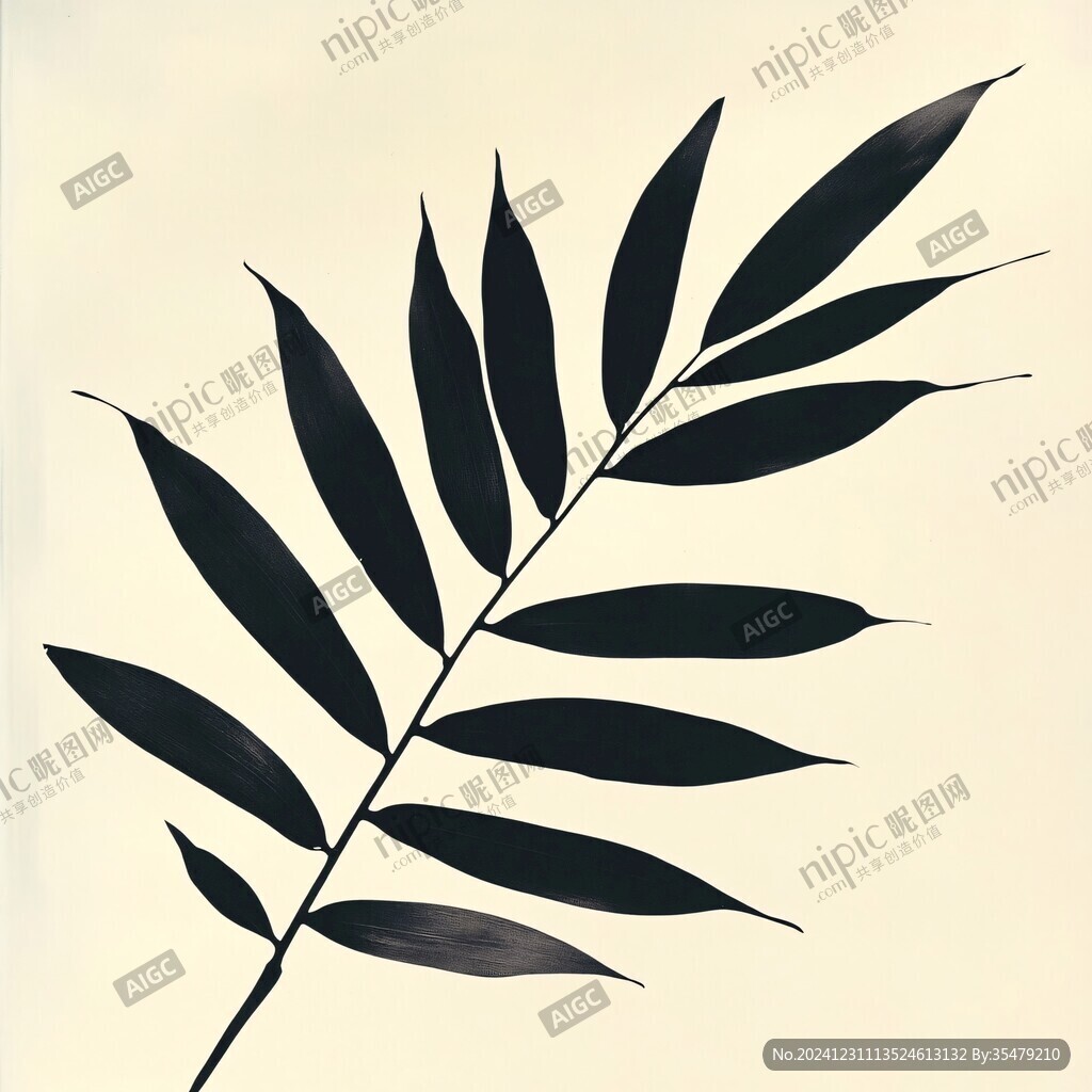 樹葉剪影裝飾畫
