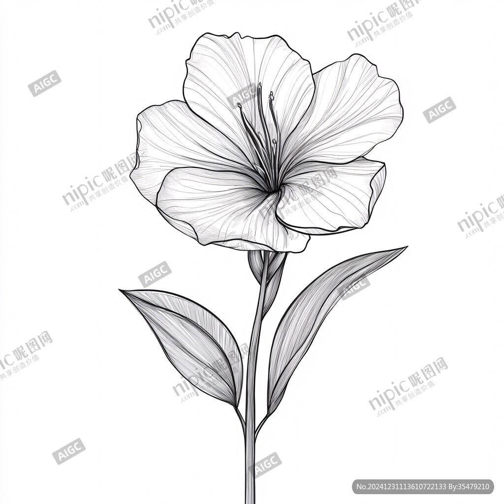 亞麻花線描