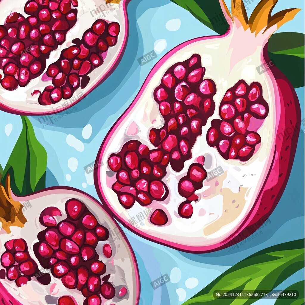 創意石榴插畫
