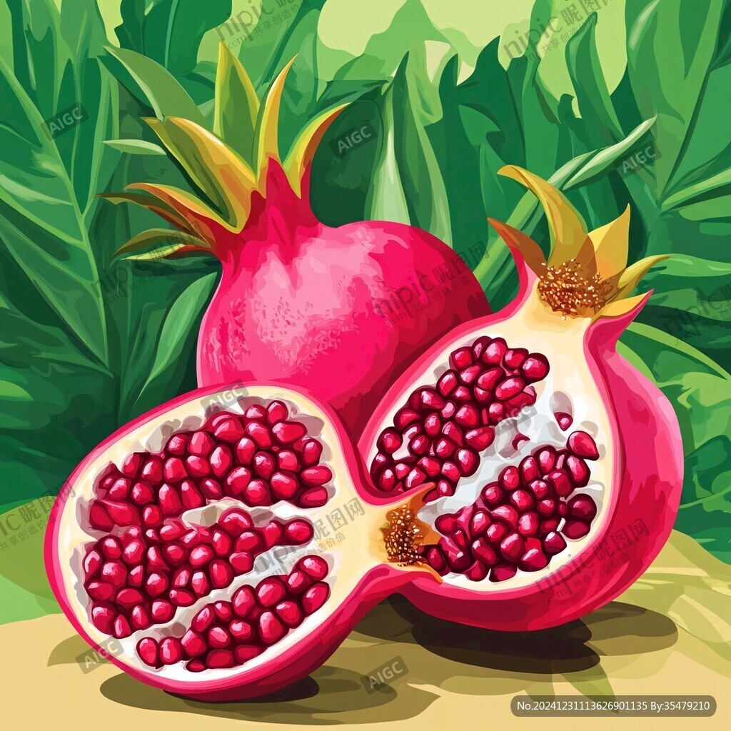 創(chuàng)意石榴插畫