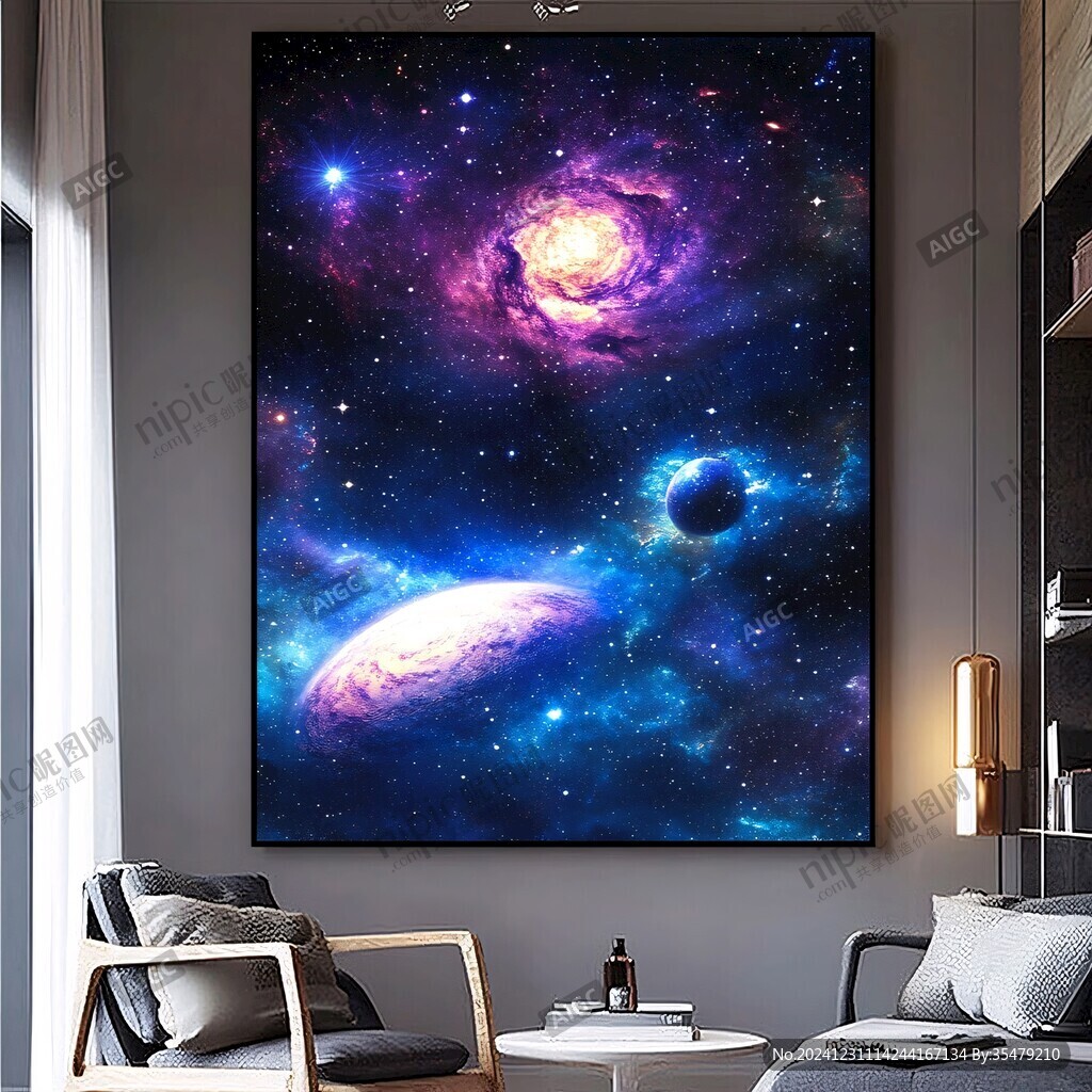掛畫抽象畫星云