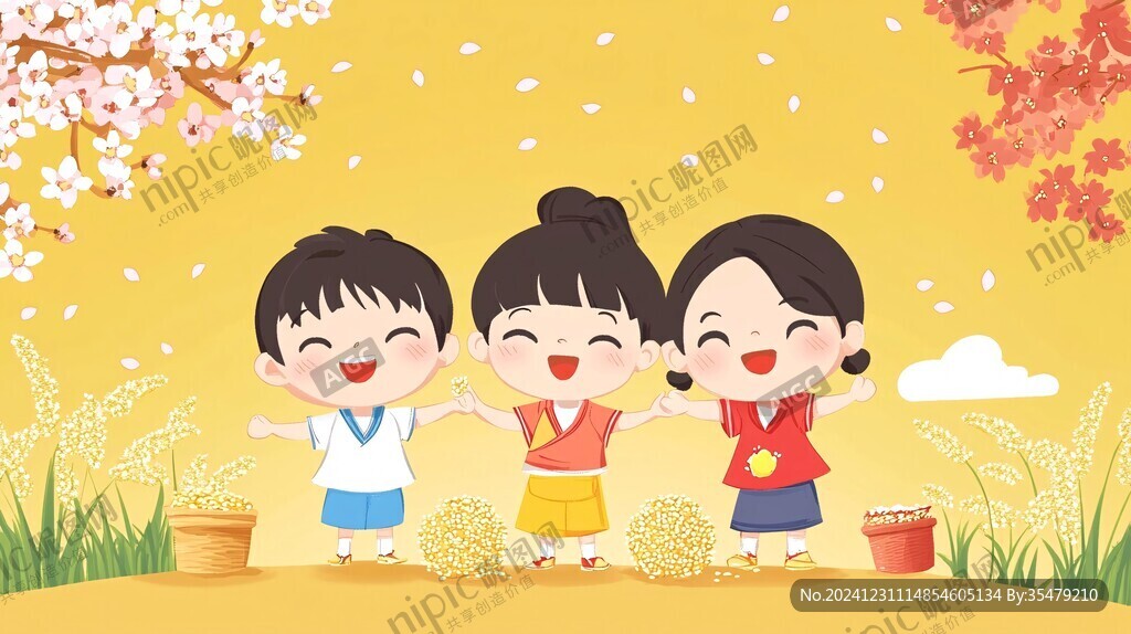 五一兒童春游插畫