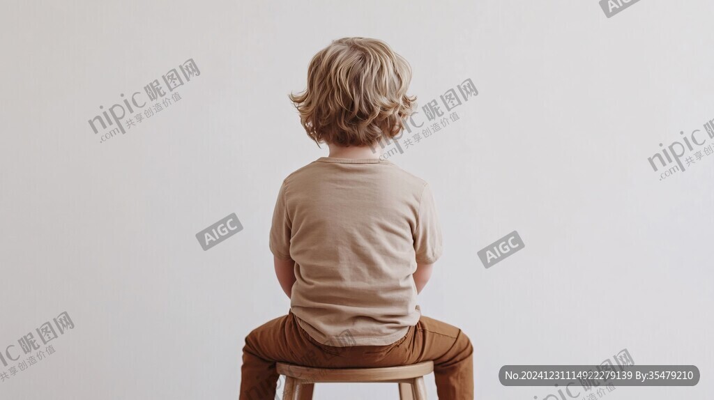小男孩背影