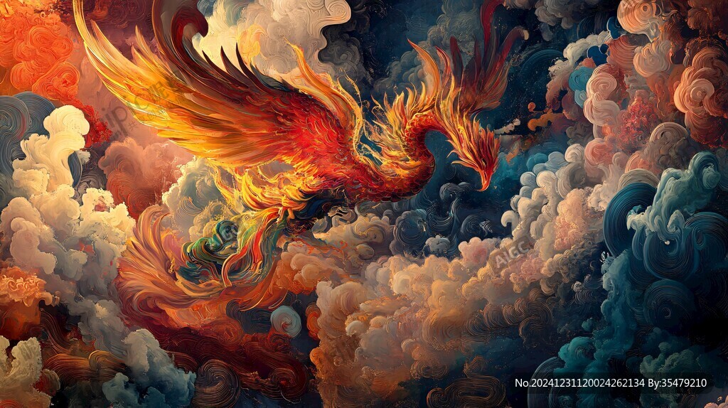 鳳凰朱雀插畫