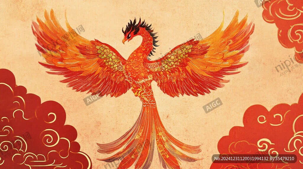鳳凰朱雀插畫
