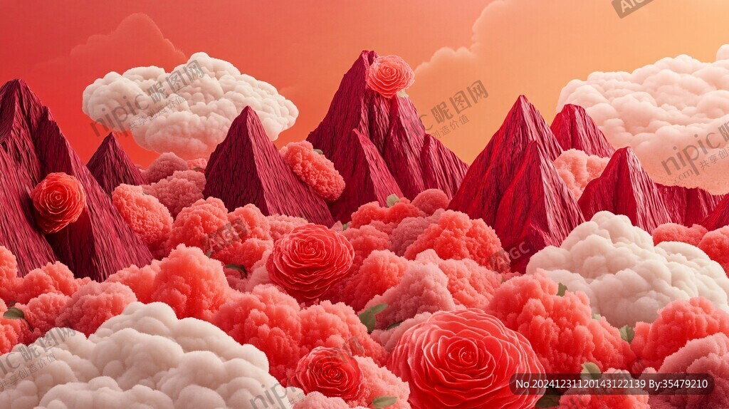 3d風景膨脹圖案