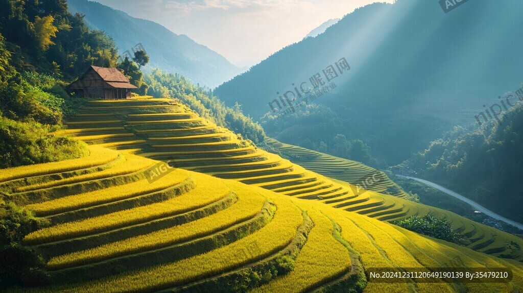 梯田寬幅風(fēng)景