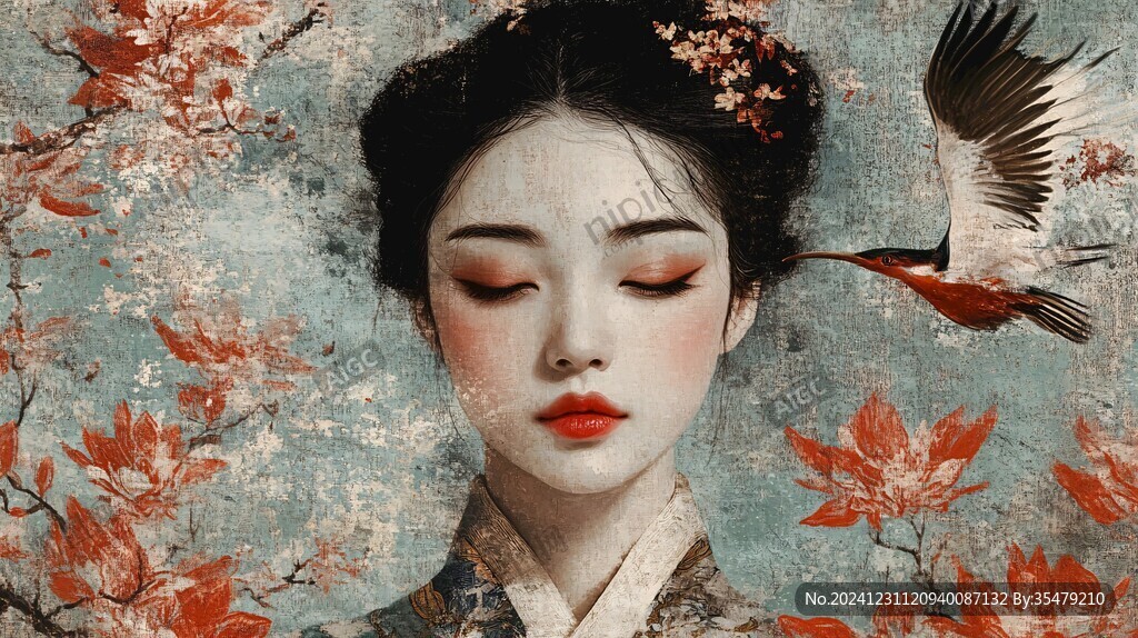 紅葉古風美女