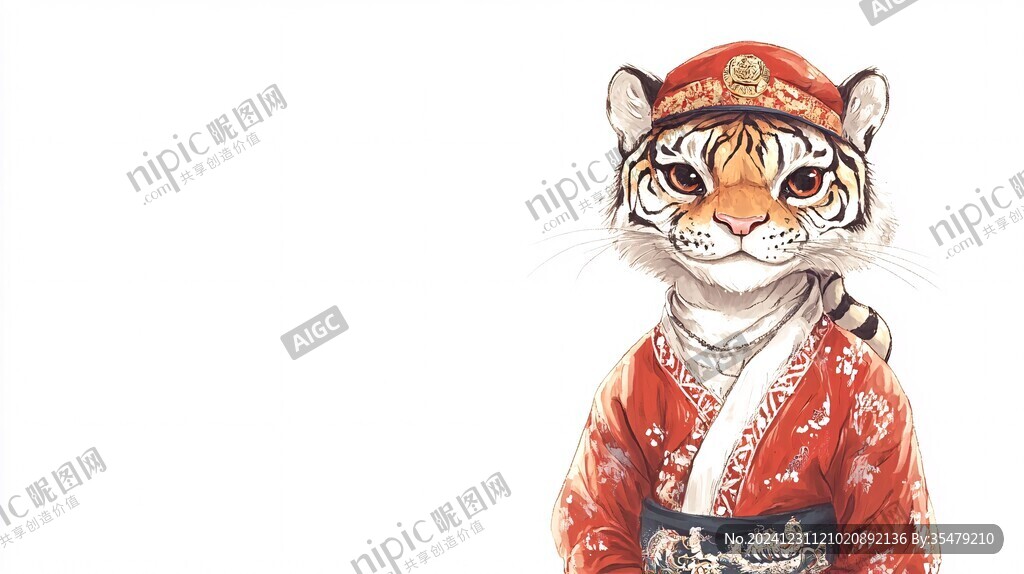 手繪設(shè)計(jì)寅虎賀圖