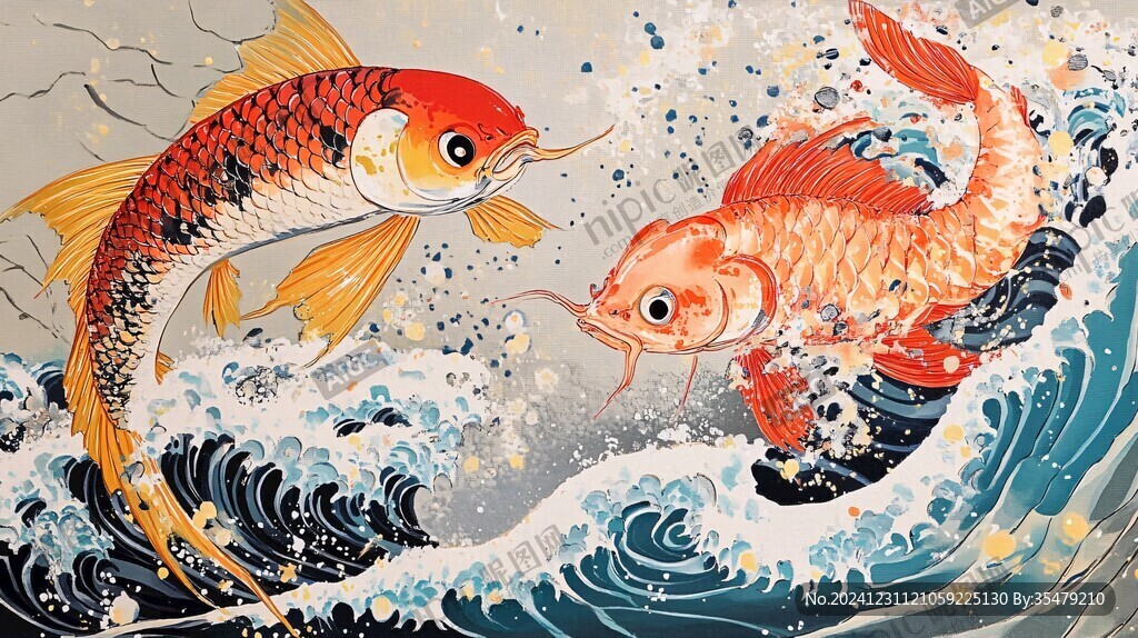 日式海浪鯉魚