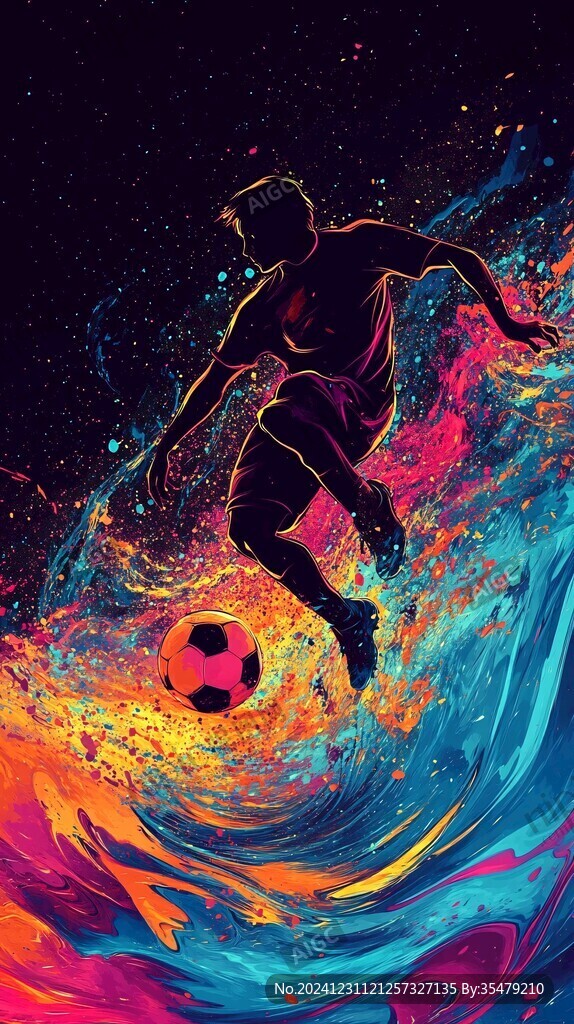 足球人物插畫足球背景