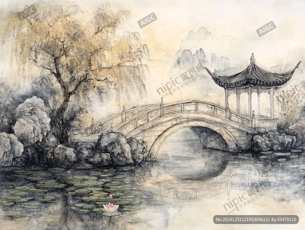 插畫愛晚亭