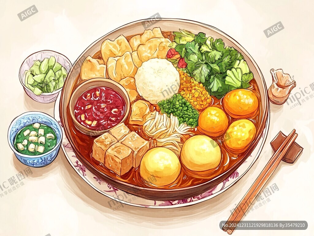 豆泡兒湯插畫