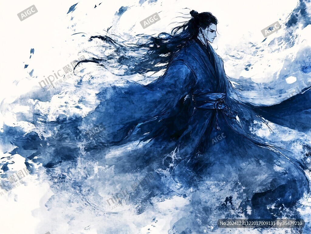 手繪古風(fēng)男
