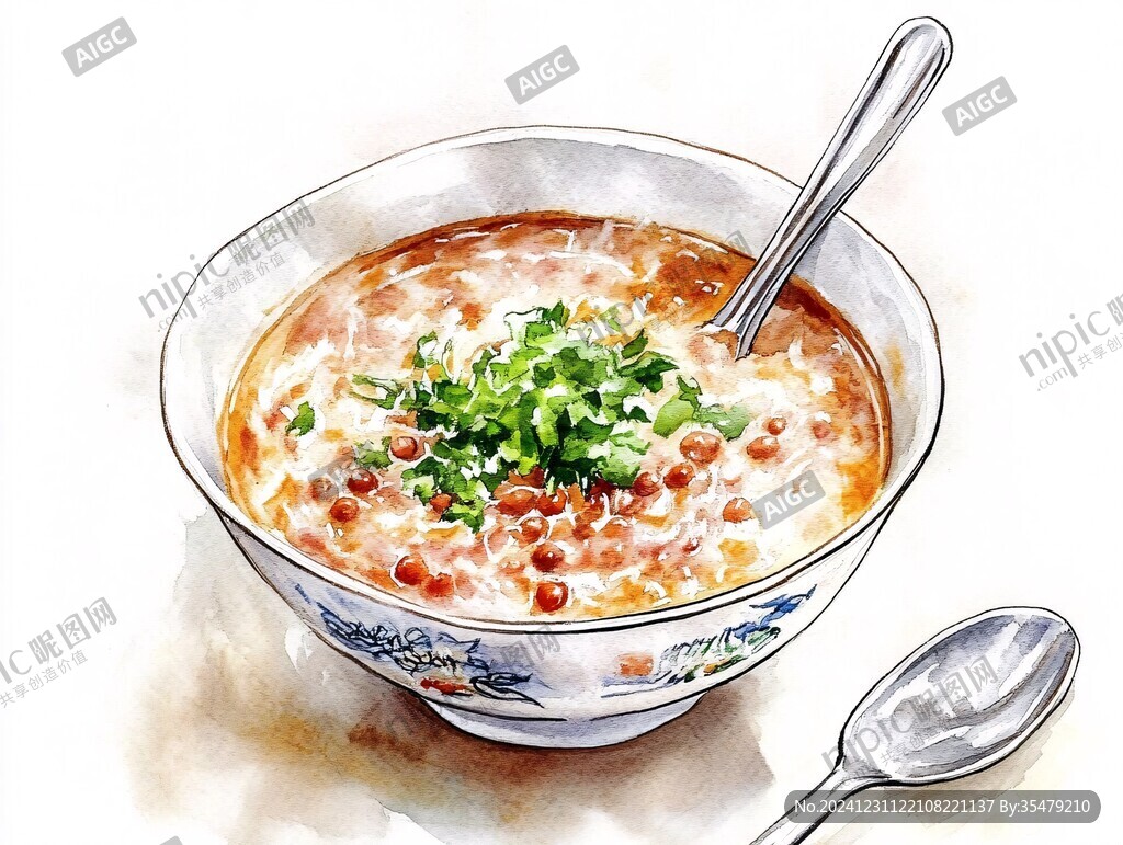 疙瘩湯插畫