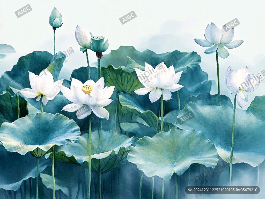 數(shù)碼手繪荷花