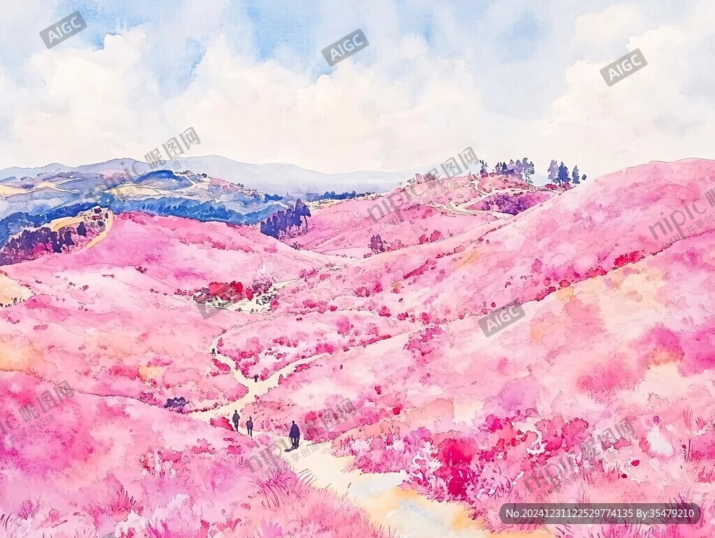 治愈系少女粉插畫(huà)