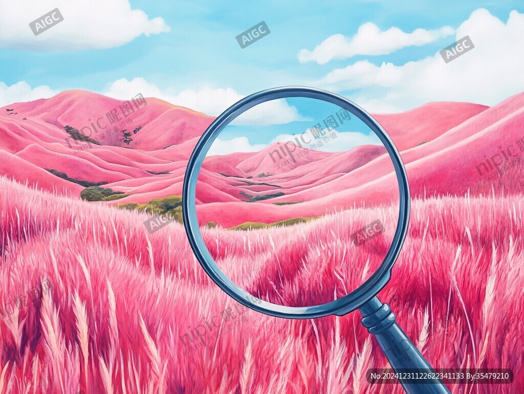 粉紅色的超現實風景