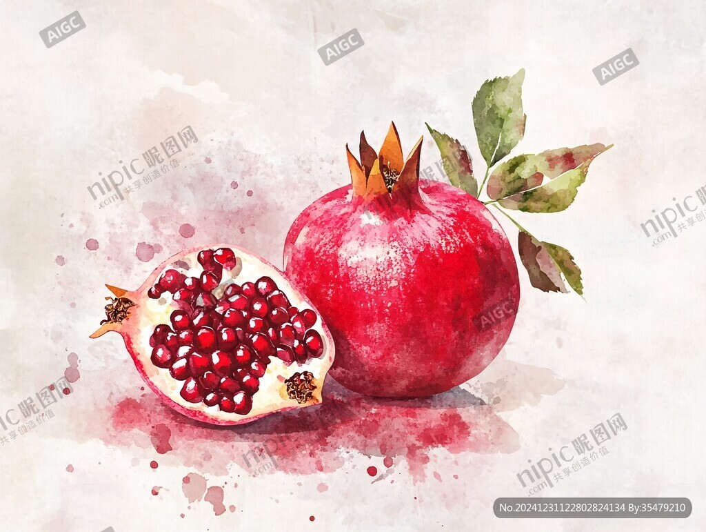 原創(chuàng)插畫石榴