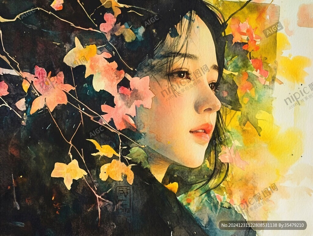 水彩唯美人物