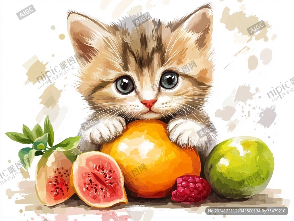 小貓手繪插畫