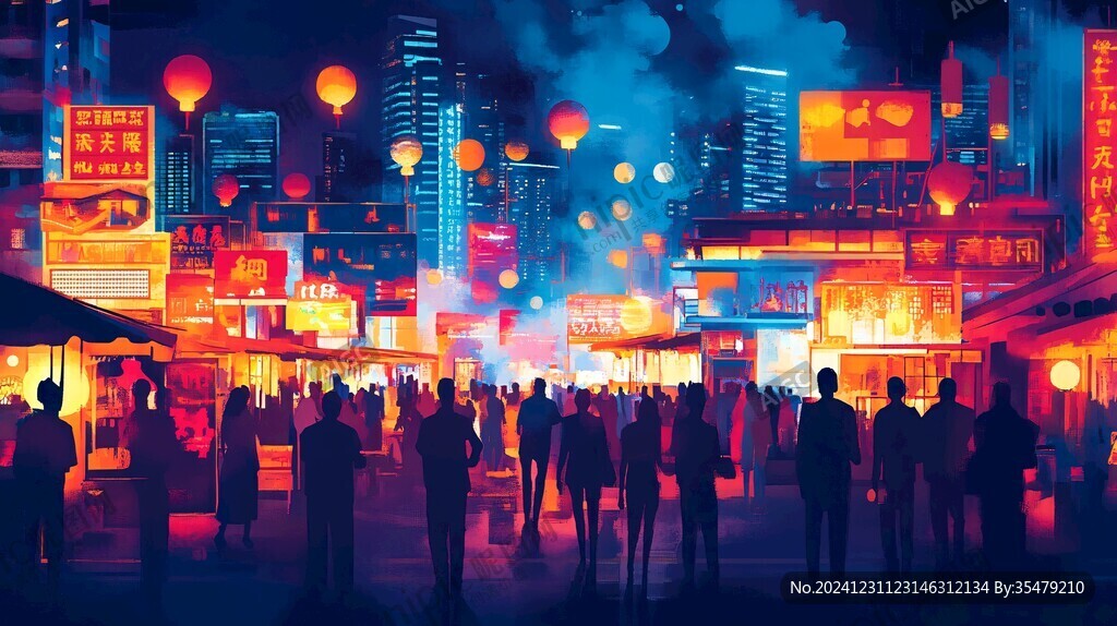 廟街插畫