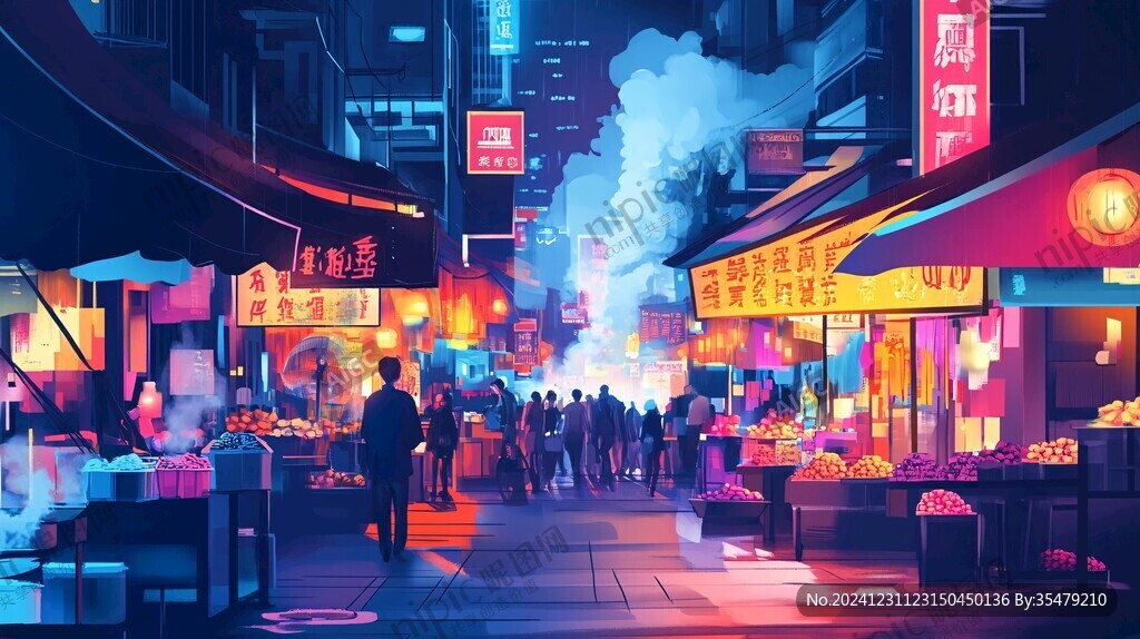 廟街插畫