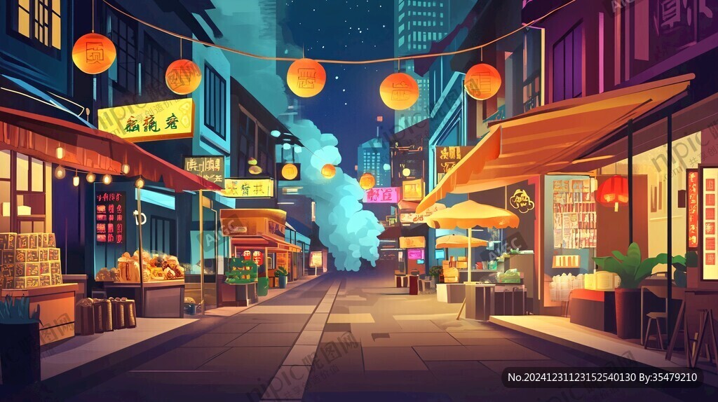 夜市插畫