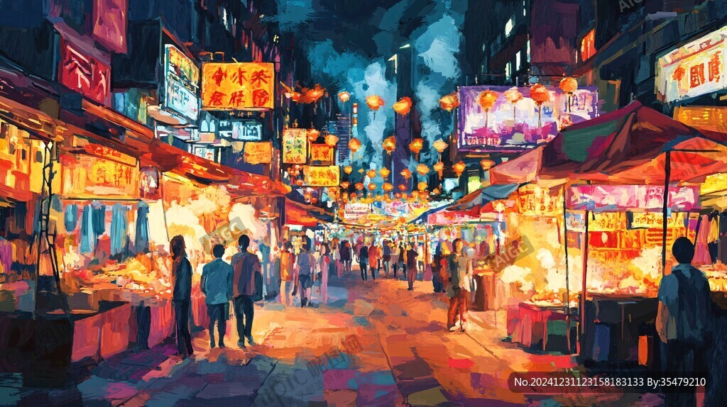 廟街插畫