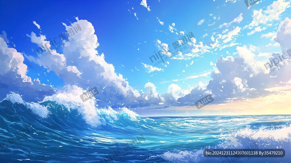 插畫海平面