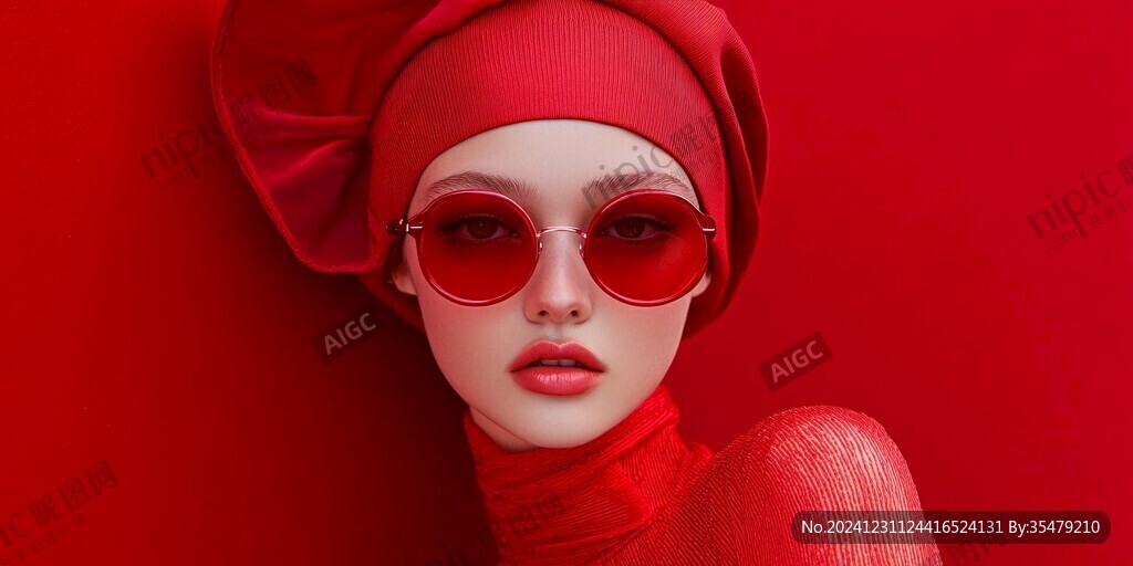 紅色簡約眼鏡墨鏡素材