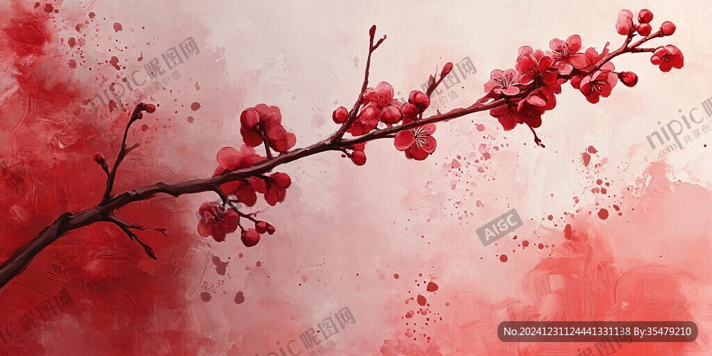 紅梅水墨