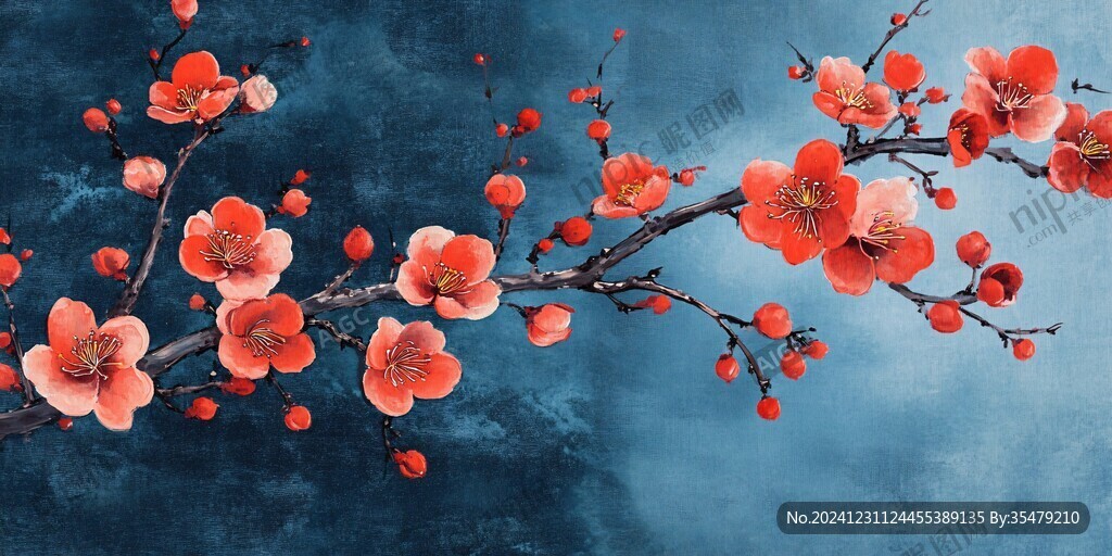 梅花大型高清壁畫