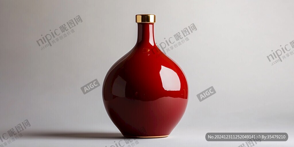 金屬紅釉瓶