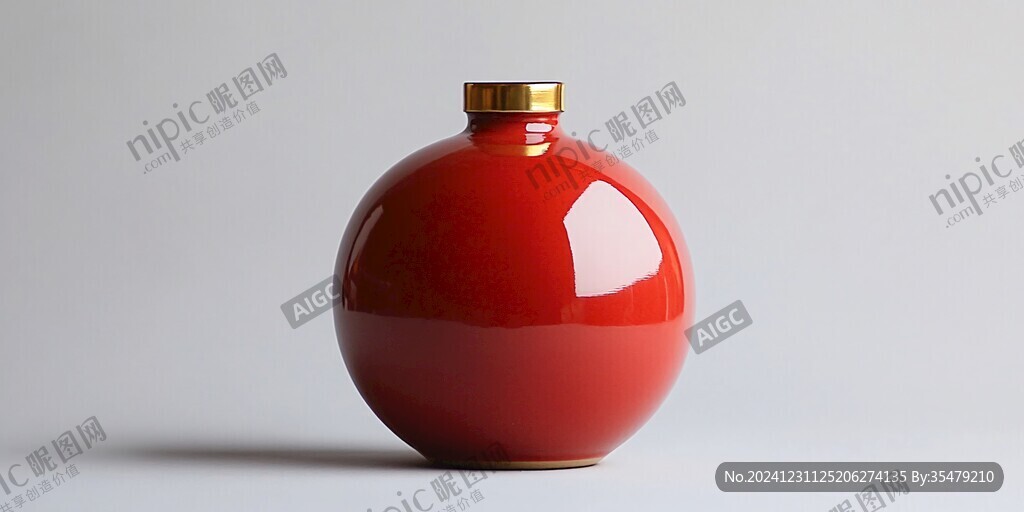金屬紅釉瓶