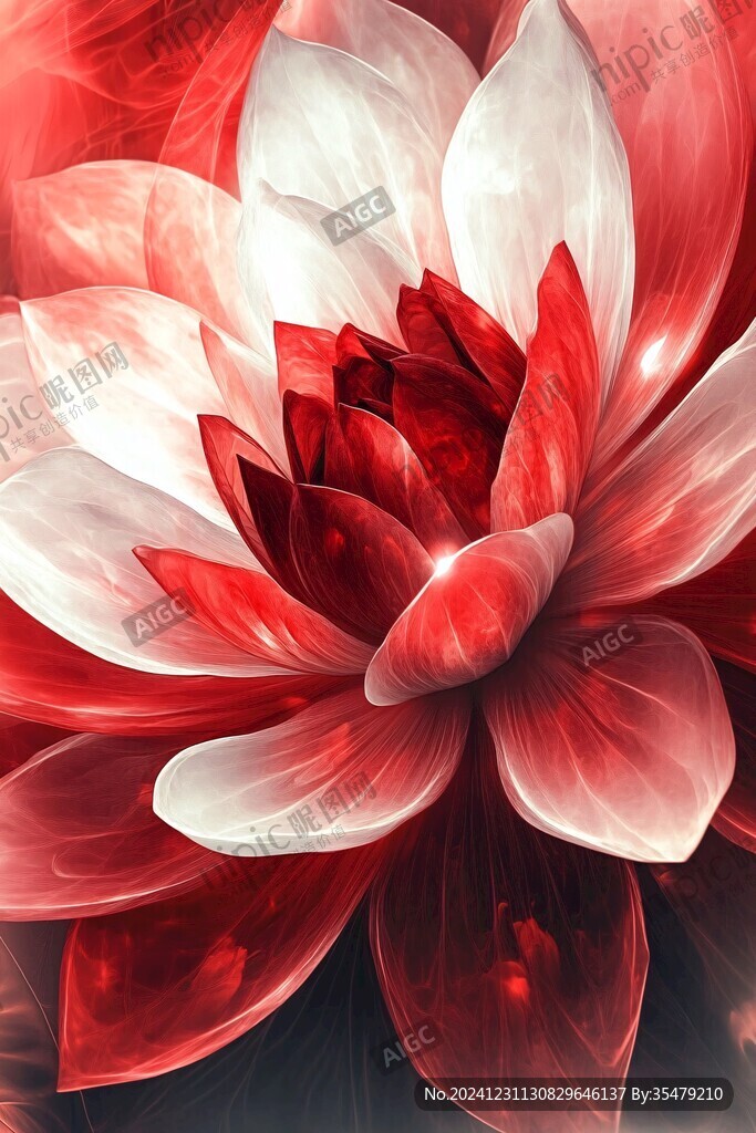 3d紅色花