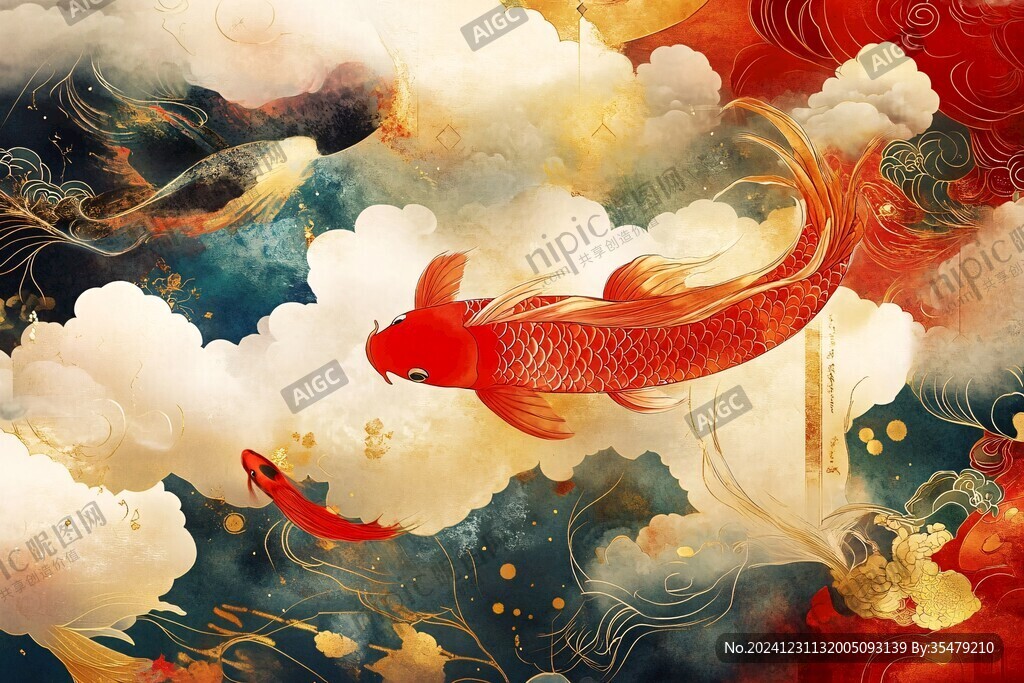 轉運錦鯉插畫