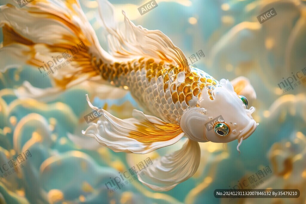 3d浮雕金魚鯉魚