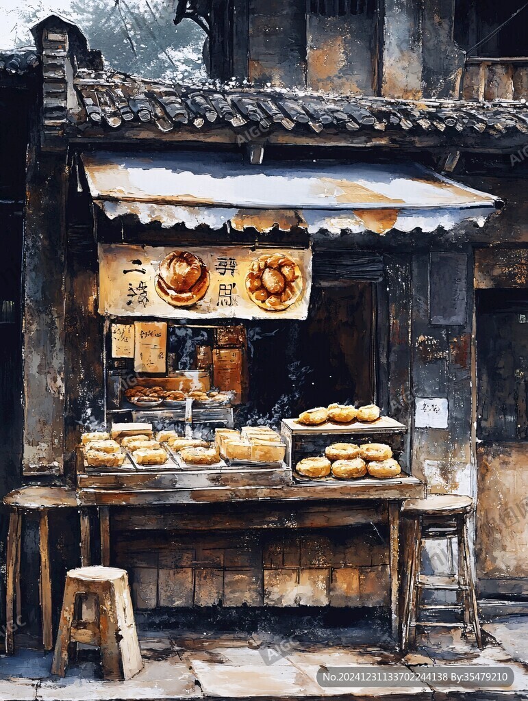 街邊小店插畫