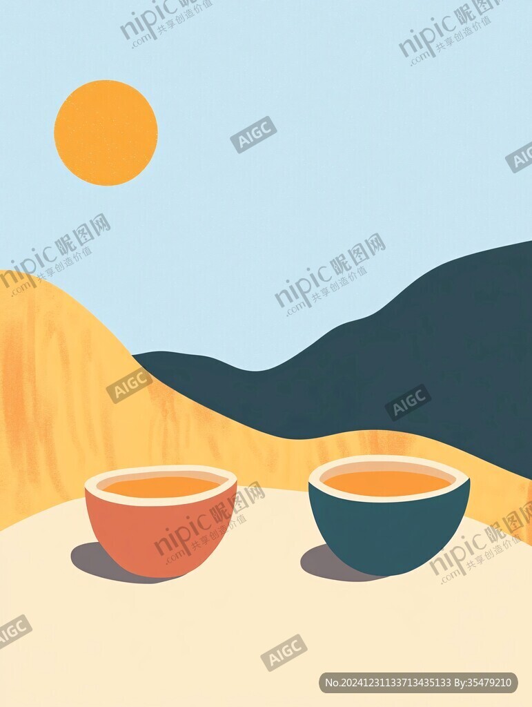 簡約風景插畫