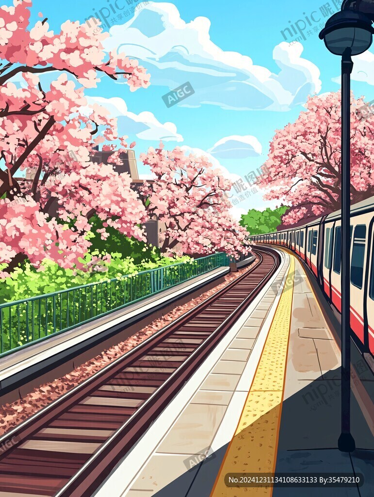 地鐵站櫻花