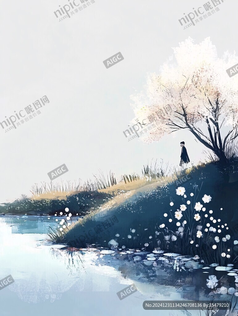 春之風影治愈系小插畫