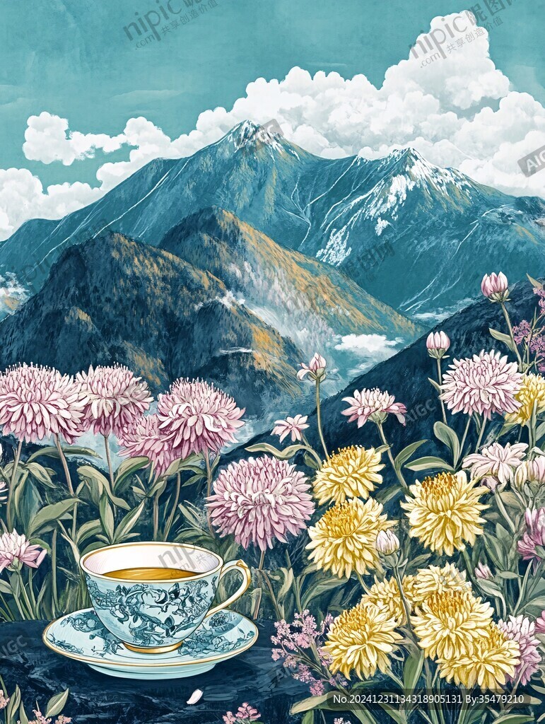 茶園插畫茶包裝插畫