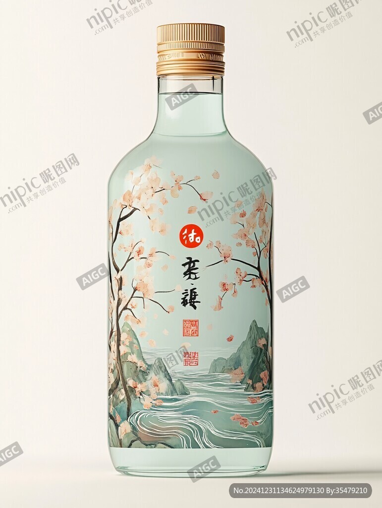 白酒包裝插畫