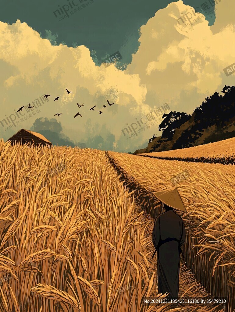 芒種插畫場景
