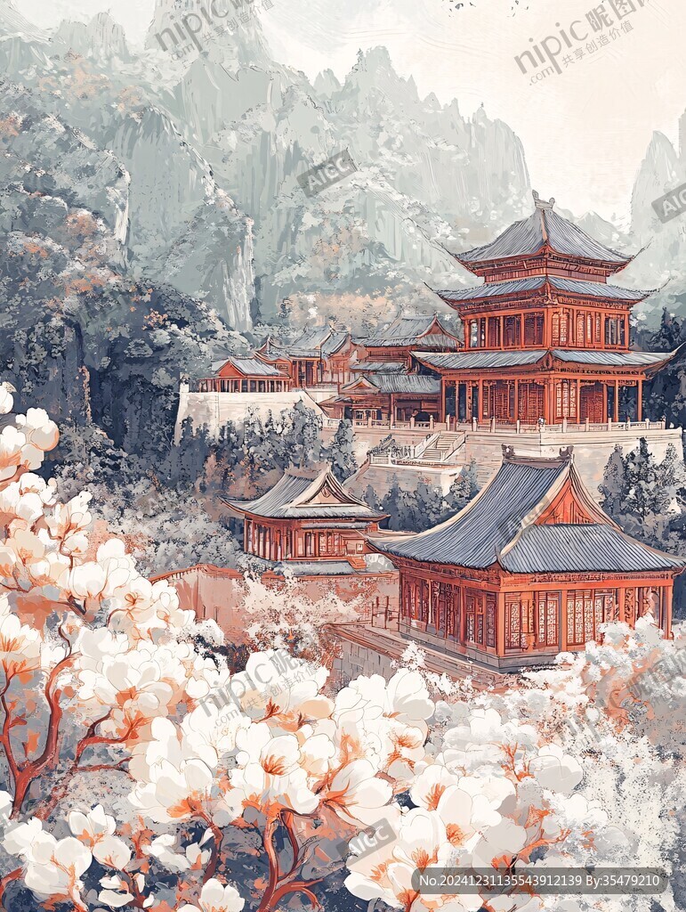 橫店插畫(huà)橫店水墨山水