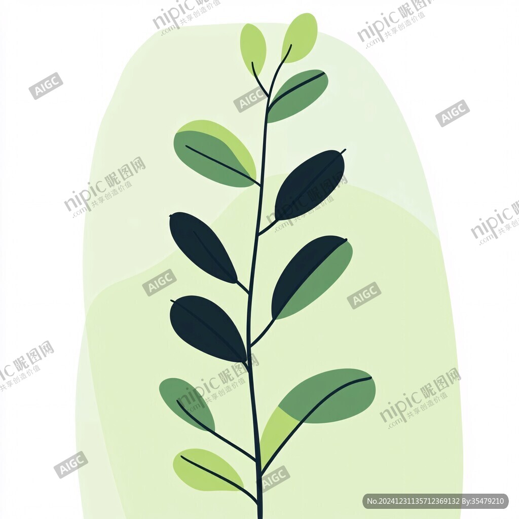扁平插畫植物