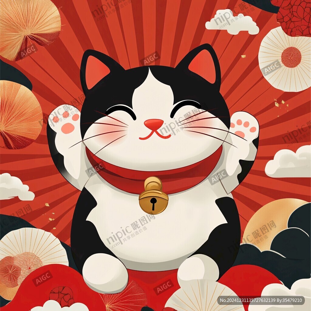 招財貓插畫設計